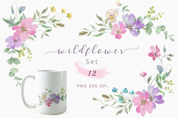 Download Watercolor Wildflower Clip Art Set - Flower Collection