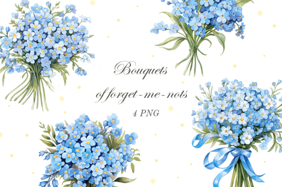 Download Blue Flowers. Forget Me Nots Bouquet - Flower Collection
