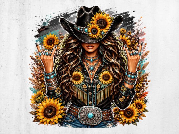 Download Sunflower Cowgirl Western Graphic PNG - Flower Collection