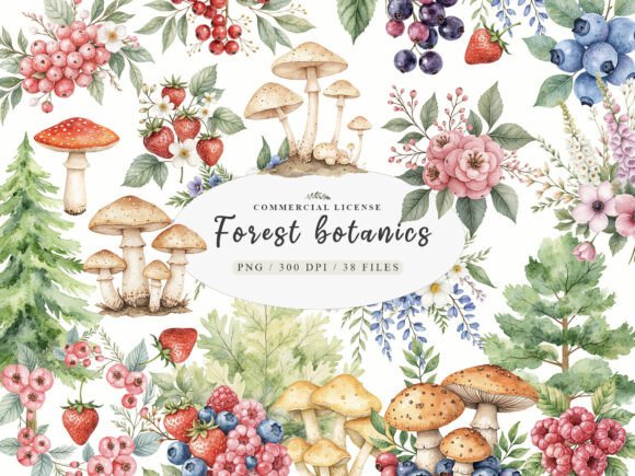 Download Watercolor Botanical Forest Wildflower - Flower Collection