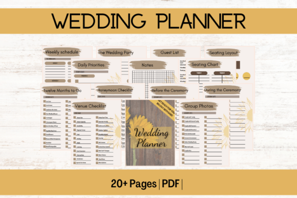 Download Wedding Template - Sunflower - Printable - Flower Collection
