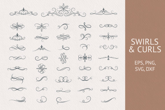 Download Ornate Borders,Swirls &amp; Curls Collection - Curl Collection