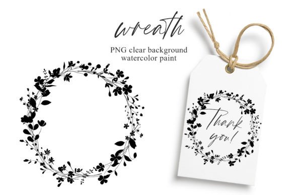 Download Wreath Black Flowers and Leaf, Logo, PNG - Flower Collection