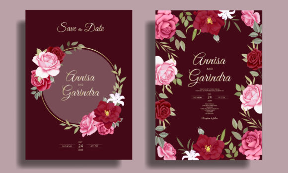 Download Maroon Wedding Invitation Card Flower - Flower Collection