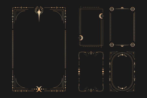 Download Decorative Golden Tarot Card Frames - Decorative Collection