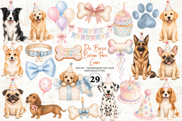 Download Dog Breeds Birthday Party Clipart - Party Collection