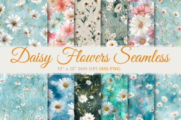 Download Daisy Flowers Watercolor Floral Seamless - Flower Collection