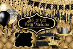 Download Black and Gold Party Decorations Clipart - Party Collection